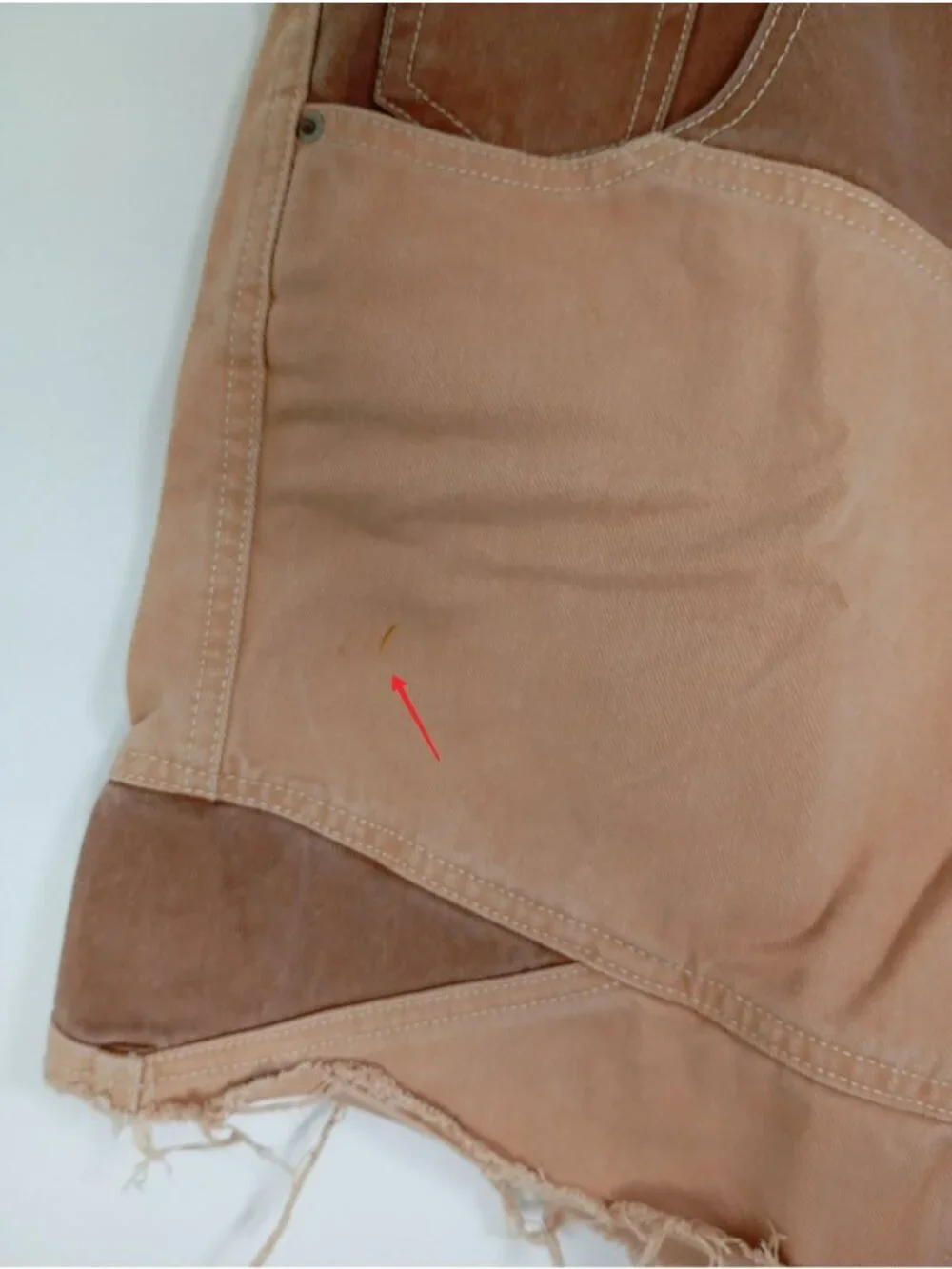 BDG Urban Outfitters Skater Shorts Tan & Brown Colorblock Frayed Hem Size 31